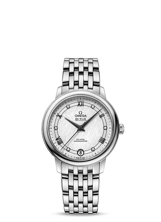 Omega De Ville Stainless Steel 32.7 MM - Stainless Steel Bracelet - Silver Dial - 424.10.33.20.52.002 nyc watcher nyc watches