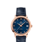 Omega De Ville Rose Gold 32.7 MM - Blue Leather Strap - Blue Diamond Dial - 424.53.33.20.53.001 nyc watcher nyc watches