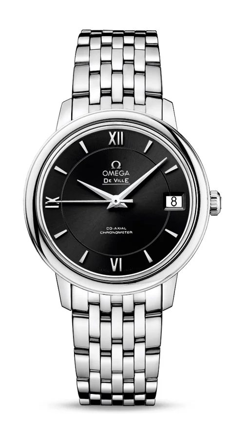 Omega De Ville Stainless Steel 32.7 MM - Stainless Steel Bracelet - Black Dial - 424.10.33.20.01.001 nyc watcher nyc watches