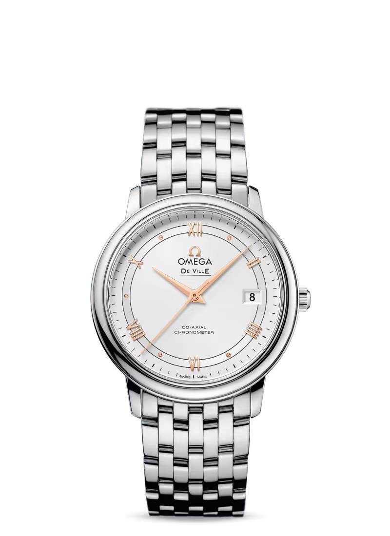 Omega De Ville Stainless Steel 36.8 MM - Stainless Steel Bracelet - White Dial - 424.10.37.20.02.002 nyc watcher nyc watches