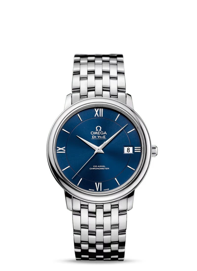 Omega De Ville Stainless Steel 36.8 MM - Stainless Steel Bracelet - Blue Dial - 424.10.37.20.03.001 nyc watcher nyc watches