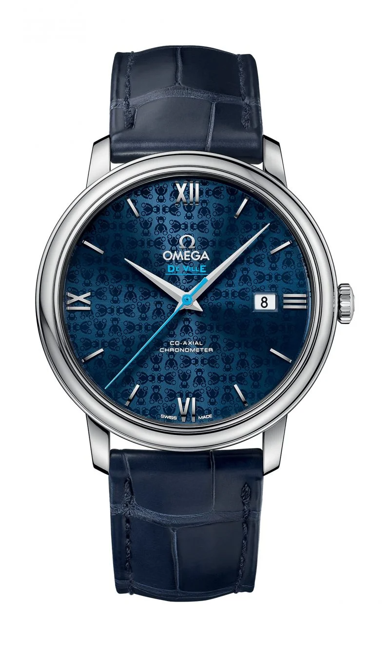 Omega De Ville Stainless Steel 39.5 MM - Blue Leather Strap- Blue Dial - 424.13.40.20.03.003 nyc watcher nyc watches