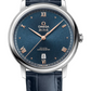 Omega De Ville Stainless Steel 39.5 MM - Blue Leather Strap- Blue Dial - 424.13.40.20.03.004 nyc watcher nyc watches