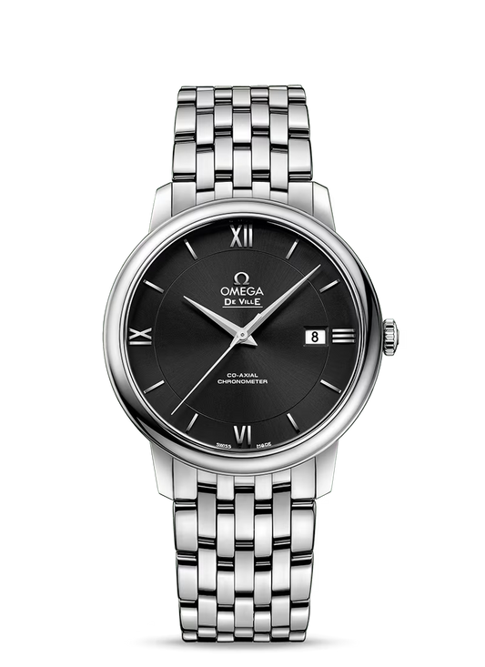 Omega De Ville Stainless Steel 39.5 MM - Stainless Steel Bracelet - Black Dial - 424.10.40.20.01.001  nyc watcher nyc watches