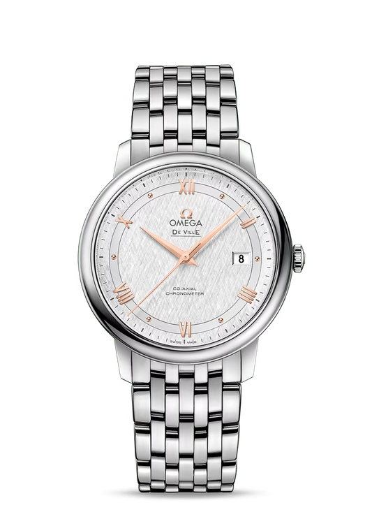 Omega De Ville Stainless Steel 39.5 MM - Stainless Steel Bracelet - Silver Dial - 424.10.40.20.02.004 nyc watcher nyc watches