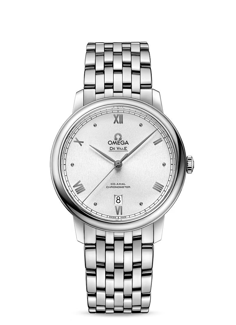 Omega De Ville Stainless Steel 39.5 MM - Stainless Steel Bracelet - Silver Dial - 424.10.40.20.02.007 nyc watcher nyc watches