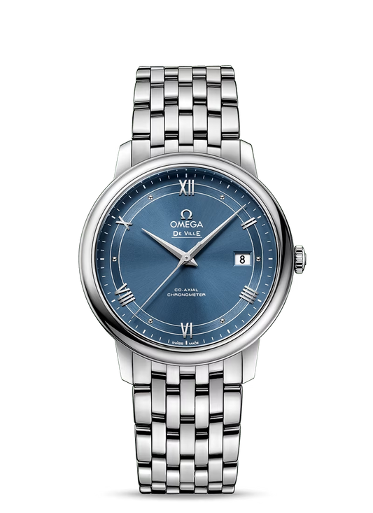 Omega De Ville Stainless Steel 39.5 MM - Stainless Steel Bracelet - Blue Dial - 424.10.40.20.03.002  nyc watcher nyc watches