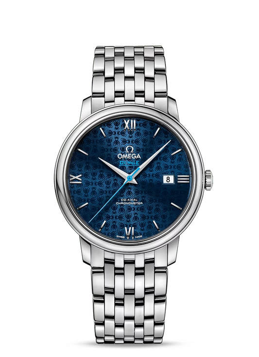 Omega De Ville Stainless Steel 39.5 MM - Stainless Steel Bracelet - Blue Dial - 424.10.40.20.03.003 nyc watcher nyc watches