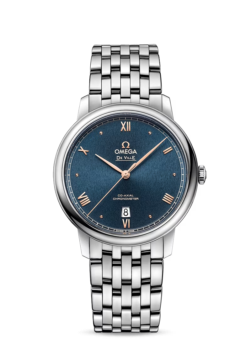 Omega De Ville Stainless Steel 39.5 MM - Stainless Steel Bracelet - Blue Dial - 424.10.40.20.03.004 nyc watcher nyc watches