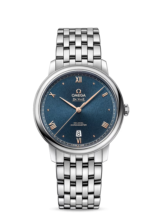 Omega De Ville Stainless Steel 39.5 MM - Stainless Steel Bracelet - Blue Dial - 424.10.40.20.03.004 nyc watcher nyc watches