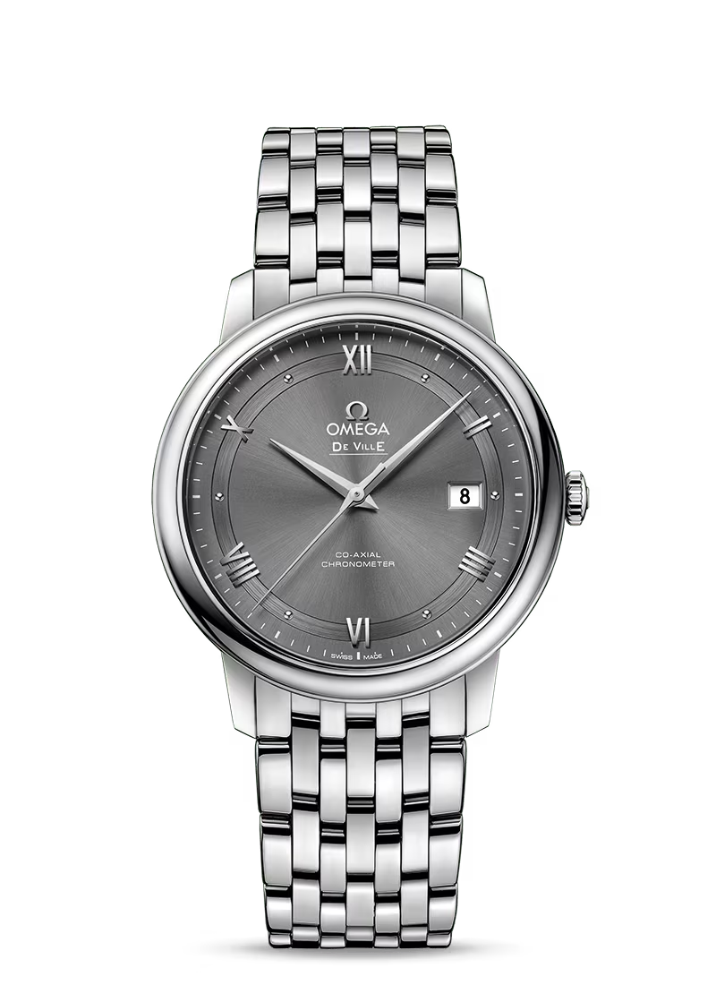 Omega De Ville Stainless Steel 39.5 MM - Stainless Steel Bracelet - Grey Dial - 424.10.40.20.06.001 nyc watcher nyc watches