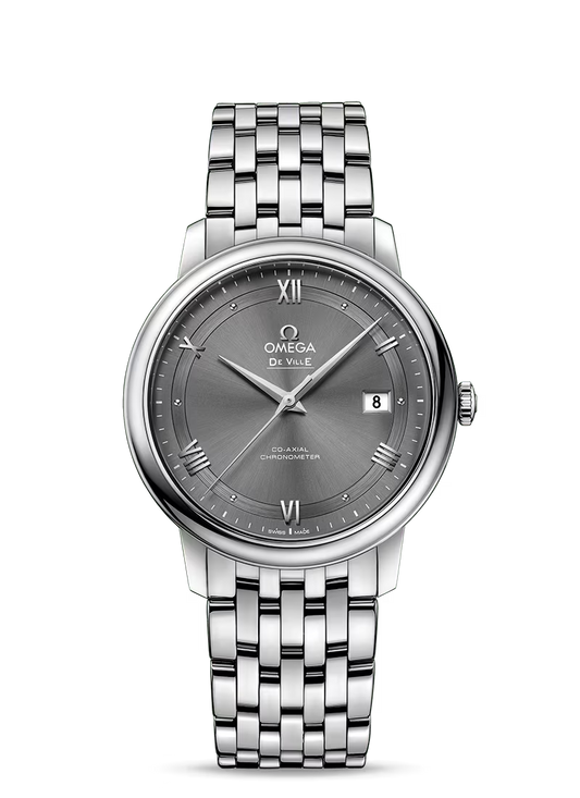 Omega De Ville Stainless Steel 39.5 MM - Stainless Steel Bracelet - Grey Dial - 424.10.40.20.06.001 nyc watcher nyc watches