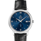 Omega De Ville Stainless Steel 39.5 MM - Black Leather Strap - Blue Dial - 424.13.40.21.03.001