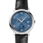 Omega De Ville Stainless Steel 39.5 MM - Black Leather Strap - Blue Dial - 424.13.40.21.03.002