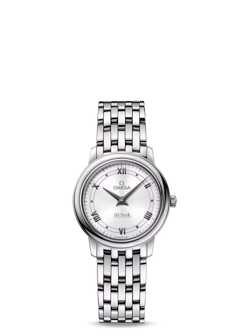 Omega De Ville Stainless Steel 27.4 MM - Stainless Steel Bracelet - White Dial - 424.10.27.60.04.001 nyc watcher nyc watches