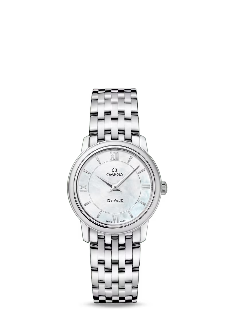 Omega De Ville Stainless Steel 27.5 MM - Stainless Steel Bracelet - White Mother-Of-Pearl Dial - 424.10.27.60.05.001 nyc watcher nyc watches