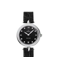 Omega De Ville Stainless Steel 27.4 MM - Black Leather Strap - Diamond Bezel - Black Diamond Dial - 424.18.27.60.51.001 nyc watcher nyc watches