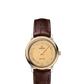 Omega De Ville Stainless Steel and Yellow Gold 27.4 MM - Brown Leather Strap - Champagne Dial - 424.23.27.60.58.001 nyc watcher nyc watches