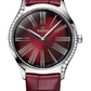 Omega De Ville Stainless Steel 36 MM - Red Leather Strap - Red Dial - 428.18.36.60.11.001