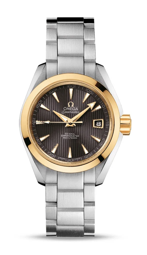 Omega Seamaster Aqua Terra Co Axial Yellow Gold and Stainless Steel 30 MM - Yellow Gold and Stainless Steel Bracelet - Grey Dial - 231.20.30.20.06.004