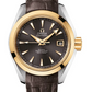 Omega Seamaster Aqua Terra Co Axial Yellow Gold and Stainless Steel 30 MM - Brown Leather Strap - Grey Dial - 231.23.30.20.06.002