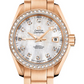 Omega Seamaster Aqua Terra Co Axial Rose Gold 30 MM - Rose Gold Bracelet - Diamond Bezel - White Mother-Of-Pearl Diamond Dial - 231.55.30.20.55.001