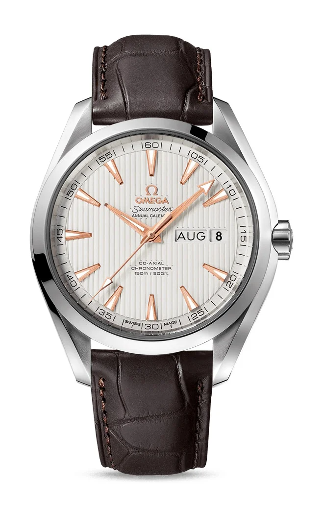 Omega Seamaster Stainless Steel 43 MM - Brown Leather Strap - Silvery Dial - 231.13.43.22.02.003