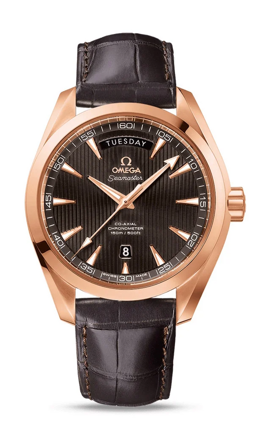 Omega Seamaster Rose Gold 41.5 MM - Brown Leather Strap - Grey Dial - 231.53.42.22.06.001