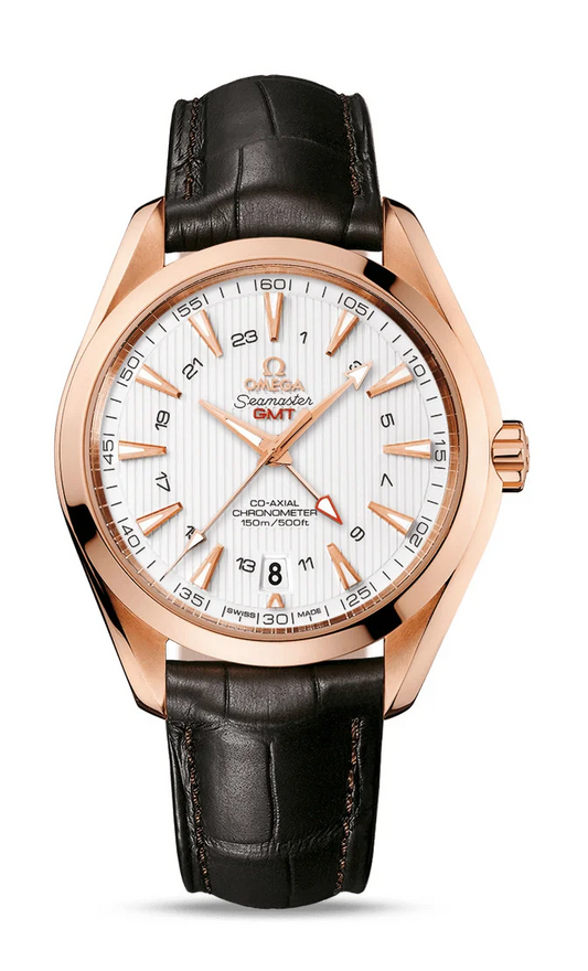 Omega Seamaster Rose Gold 43 MM - Brown Leather Strap - Silvery Dial - 231.53.43.22.02.001