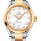 Omega Seamaster Aqua Terra Co Axial Stainless Steel and Yellow Gold 34 MM - Stainless Steel and Yellow Gold Bracelet - White Mother-Of-Pearl Diamond Dial - 231.20.34.20.55.002