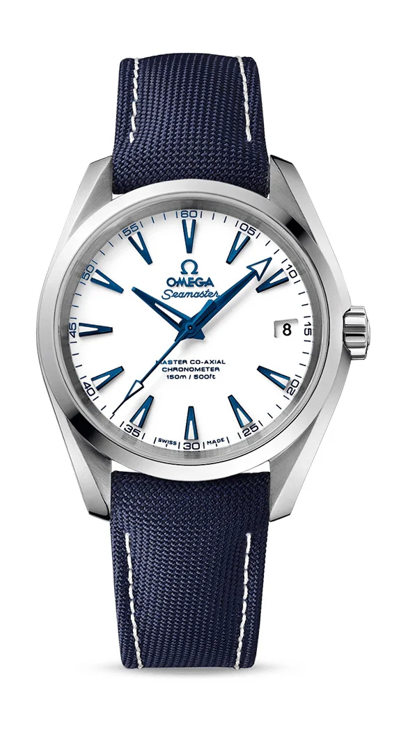 Omega Seamaster Titanium 38.5 MM - Blue Fabric Strap - White Dial - 231.92.39.21.04.001