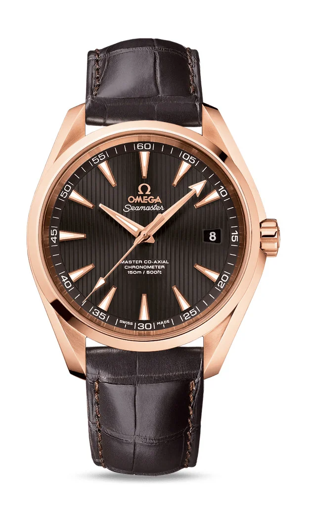 Omega Seamaster Rose Gold 41.5 MM - Brown Leather Strap - Gray Dial - 231.53.42.21.06.002