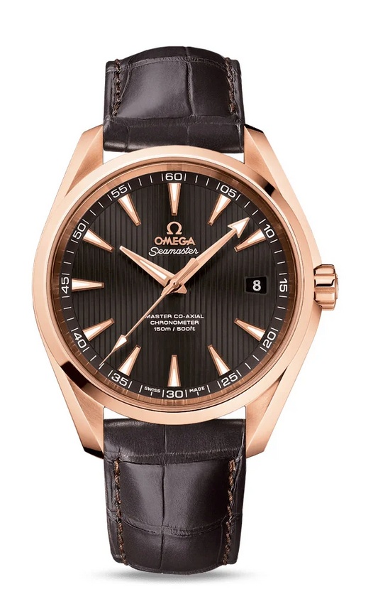 Omega Seamaster Rose Gold 41.5 MM - Brown Leather Strap - Gray Dial - 231.53.42.21.06.002