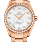 Omega Seamaster Aqua Terra Co Axial Rose Gold 38.5 MM - Rose Gold Bracelet - Diamond Bezel - White Mother-Of-Pearl Diamond Dial - 231.55.39.21.55.001