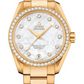 Omega Seamaster Aqua Terra Co Axial Yellow Gold 38.5 MM - Yellow Gold Bracelet - Diamond Bezel - White Mother-Of-Pearl Diamond Dial - 231.55.39.21.55.002