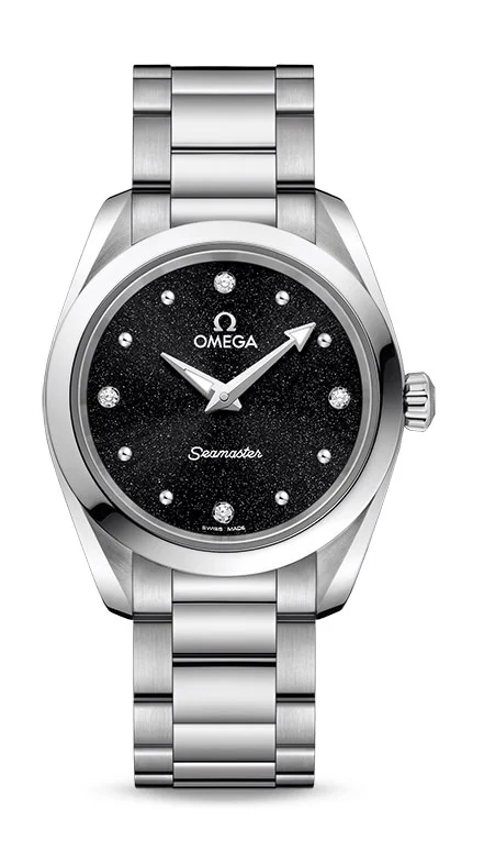 Omega Seamaster Aqua Terra Co Axial Stainless Steel 28 MM - Stainless Steel Bracelet - Black Diamond Dial - 220.10.28.60.51.001