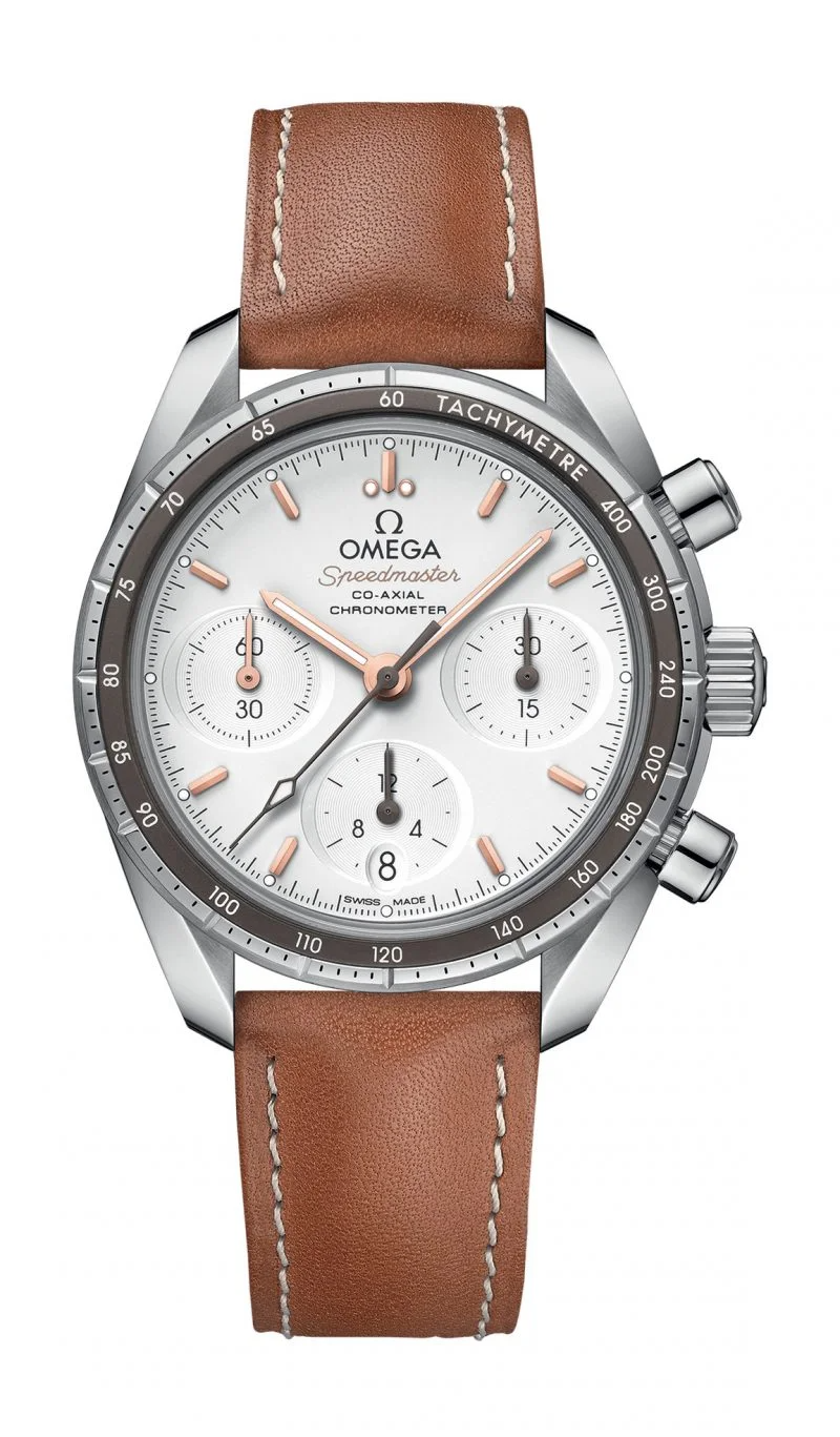 Omega Constellation Stainless Steel 38 MM - Brown Leather Strap - Silvery Dial - 324.32.38.50.02.001