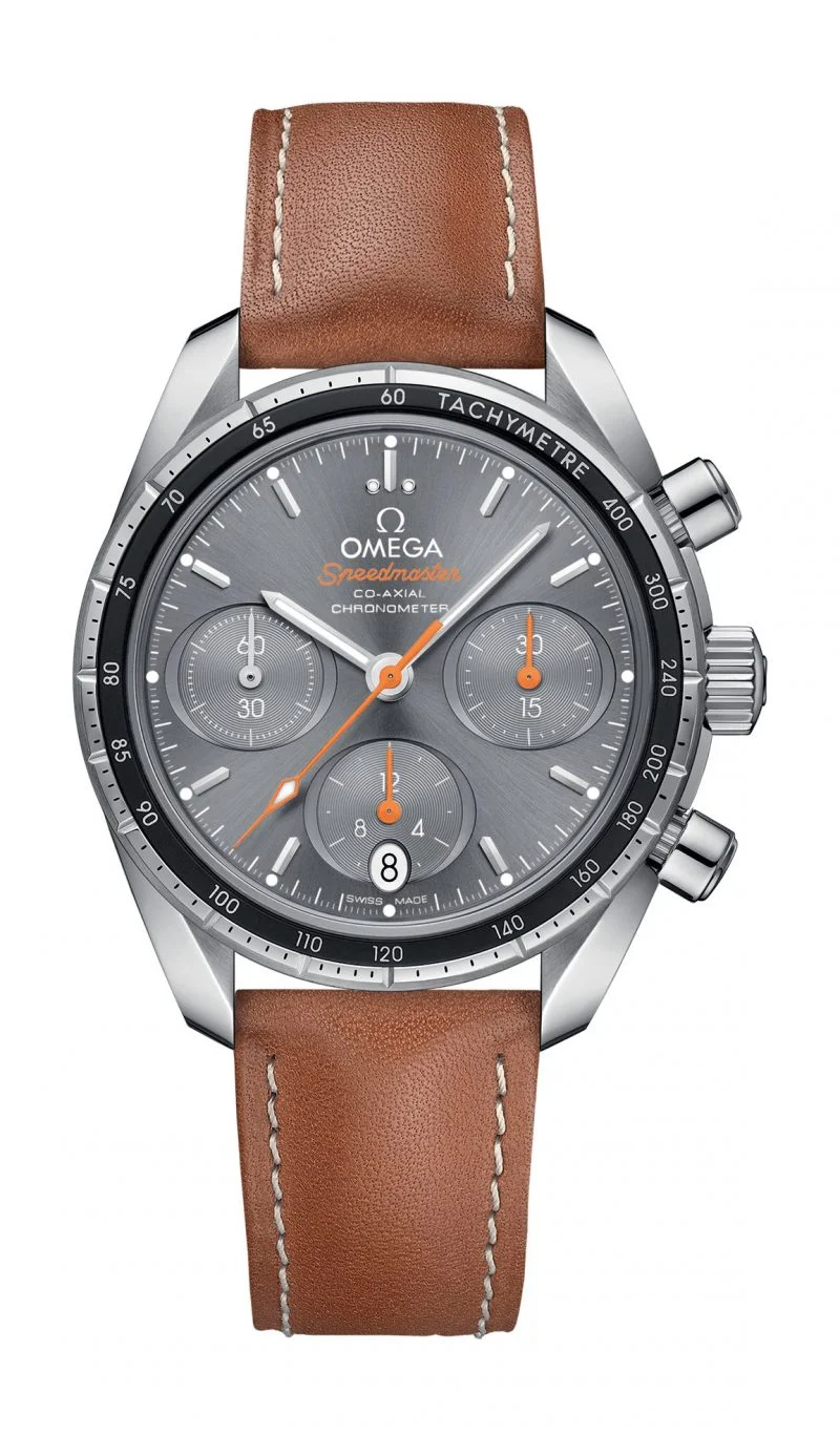 Omega Constellation Stainless Steel 38 MM - Brown Leather Strap - Grey Dial - 324.32.38.50.06.001