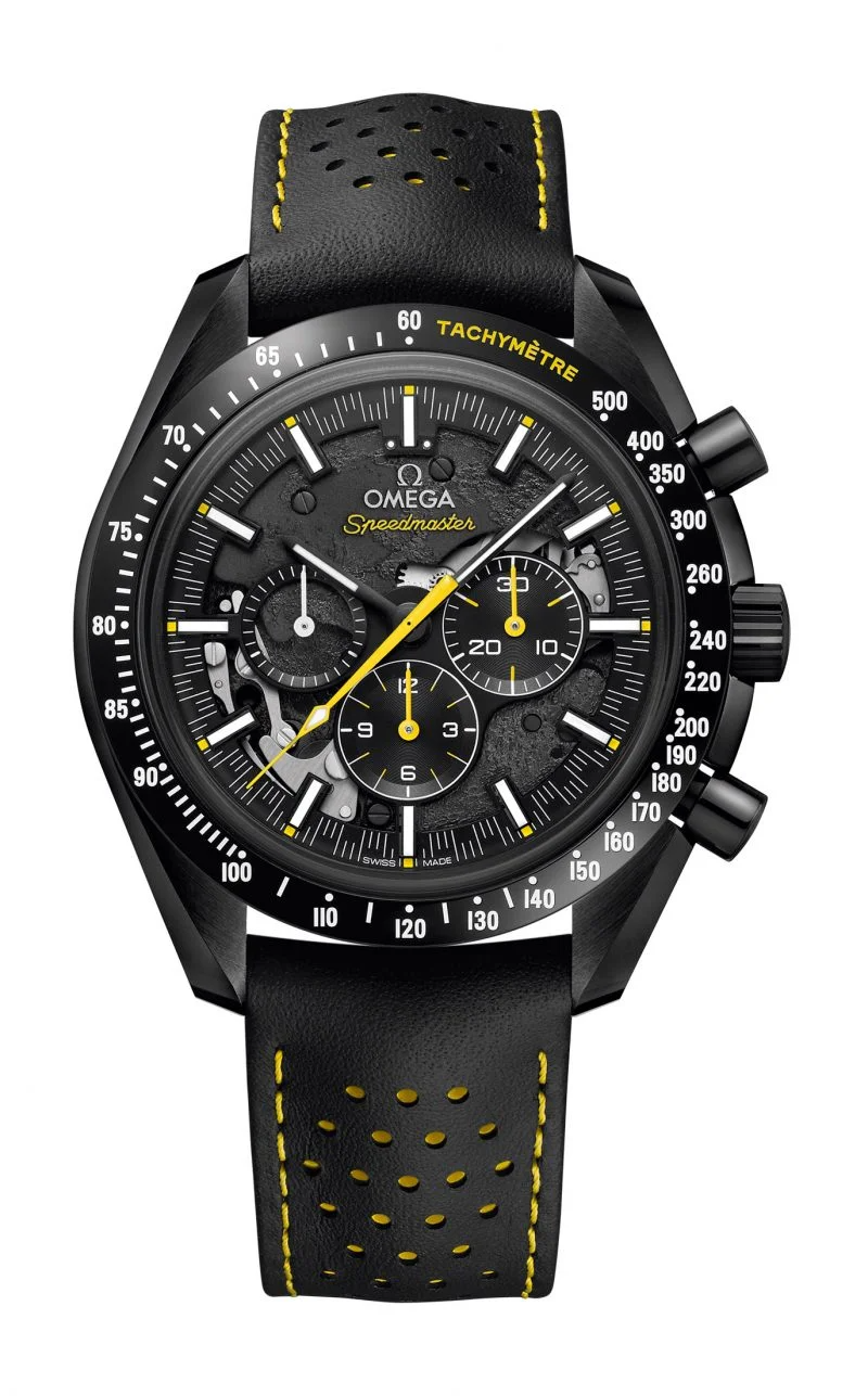 Omega Speedmaster Black Ceramic 44.25 MM - Black Leather Strap - Black Dial - 311.92.44.30.01.001 nyc watcher nyc watches