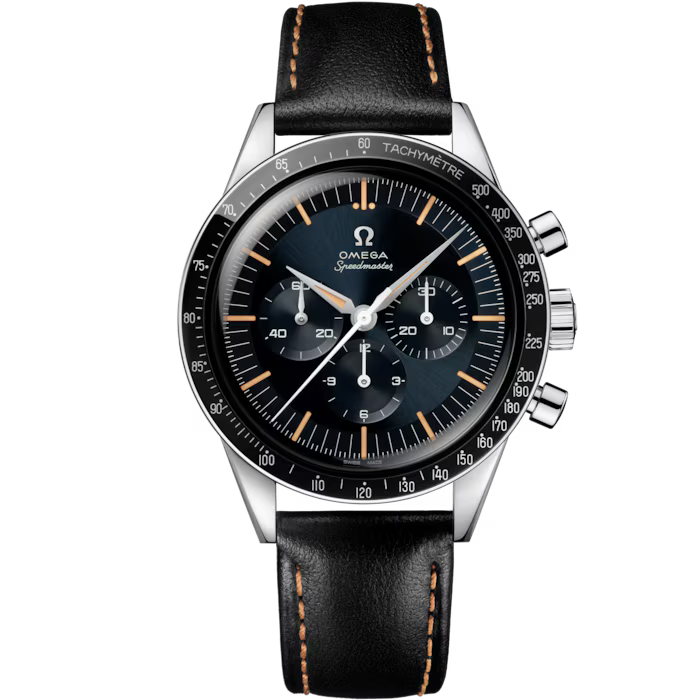 Omega FIRST Omega in Space Speedmaster - Stainless Steel - 39.7 MM - Leather Strap - Black Dial -  310.32.40.50.06.001