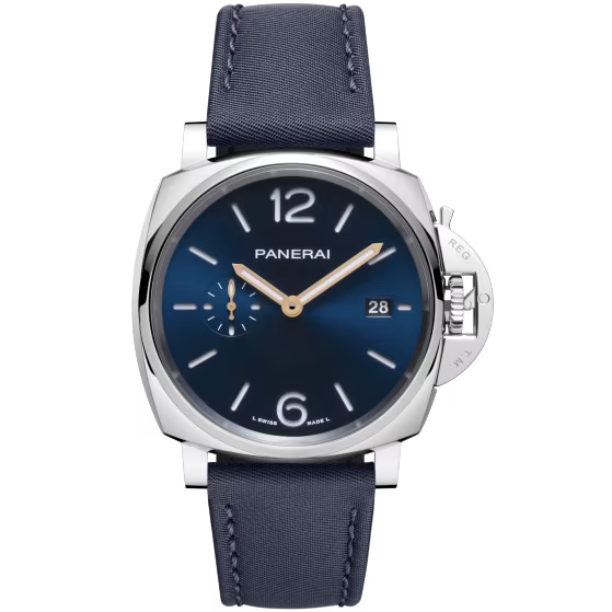 Panerai Luminor Due Stainless Steel 42 MM - Grey Nylon Strap - Blue Sun-Brushed Dial - PAM01429