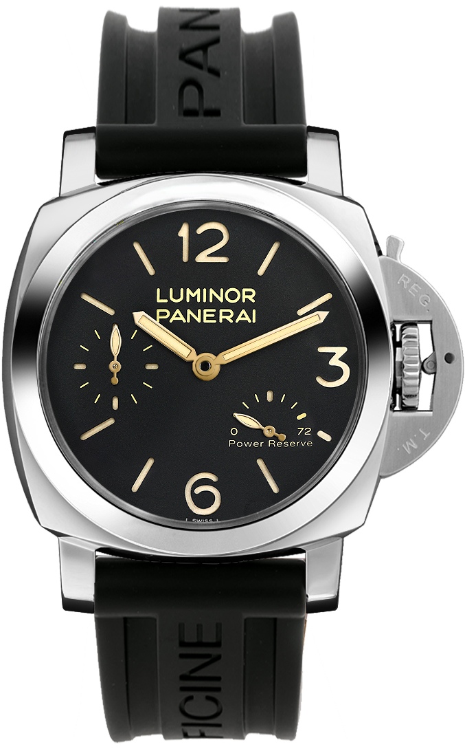 Panerai Luminor 1950 Stainless Steel 47 MM - Black Leather Strap - Black Dial - PAM00423