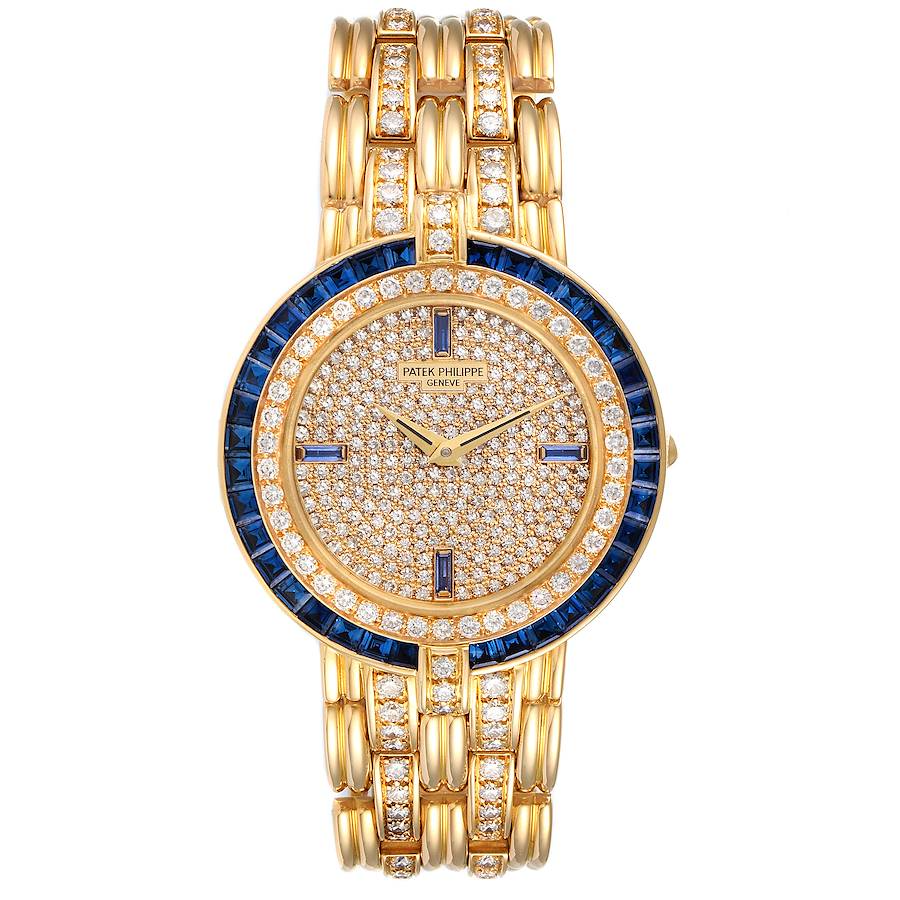 Patek Philippe Diamond Sapphires - 32 MM - Yellow Gold - 3982/11  nyc watcher nyc watches