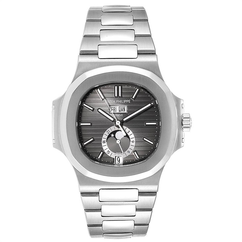 Patek Philippe Nautilus - Annual Calendar and Moonphase - 40.5 MM - Steel - 5726/1A-001  nyc watcher nyc watches