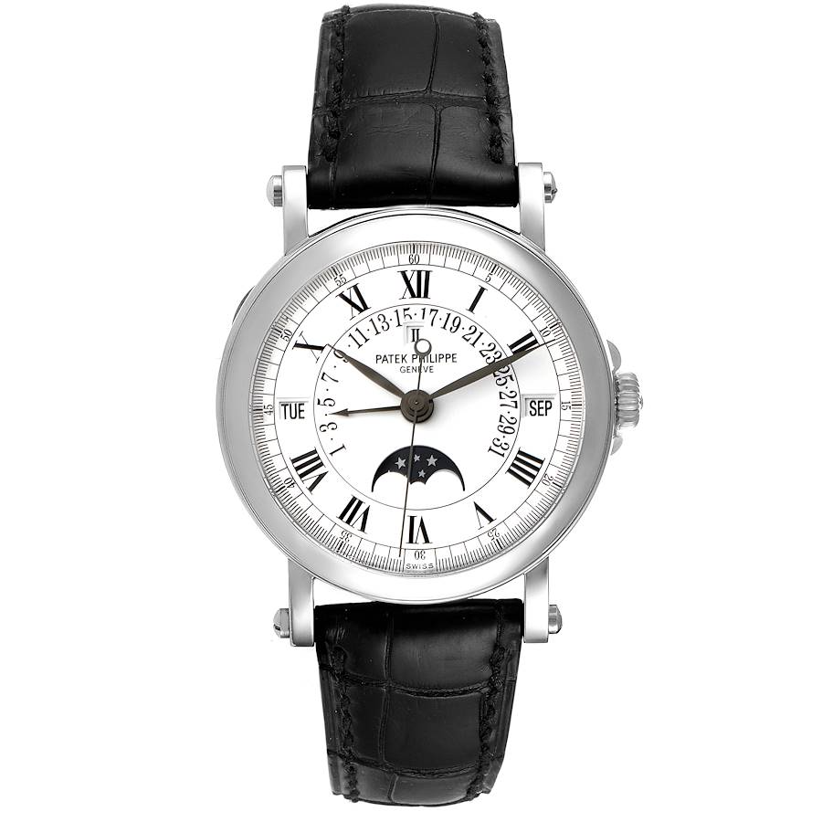 Patek Philippe Complications - Perpetual Calendar and Moonphase - 36 MM - White Gold - 5059G nyc watcher nyc watches