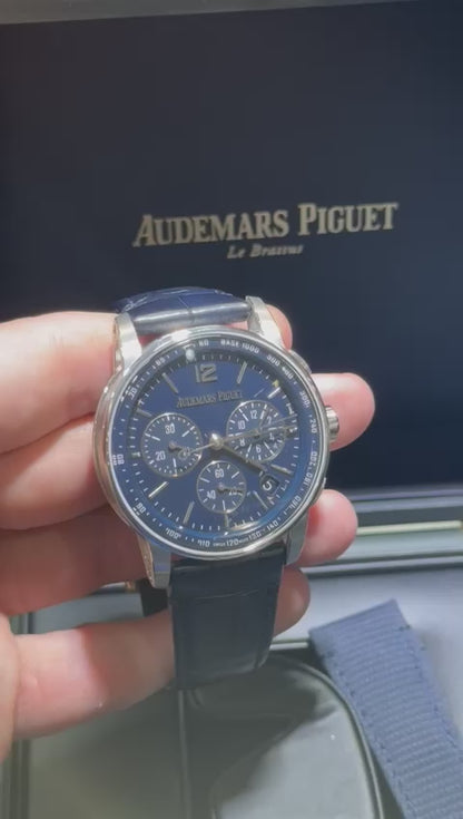 Audemars Piguet Code 11.59 Selfwinding Chronograph White Gold 41 MM - Black Rubber Strap - Blue Lacquered Dial - 26393BC.OO.A002KB.01