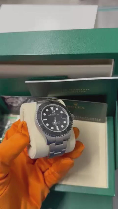 Rolex Titanium Yacht-Master Watch - 42 MM - Oyster Bracelet - Bidirectional Rotatable Bezel - Black Dial - 226627-0001