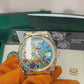 Rolex Yellow Gold Day-Date Watch - 36 MM - President bracelet - Fluted Bezel - Blue Puzzle Dial - 128238-0106