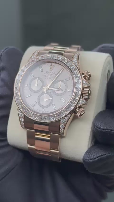 Rolex Cosmograph Daytona Baguette Bezel - 40 MM - Rose Gold - 126595TBR OSd