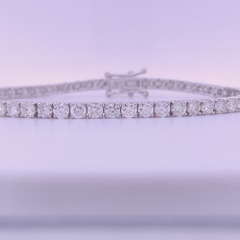 Tennis Bracelet Diamond 2.93ct. Natural Stones 14kt White Gold. 7 inches